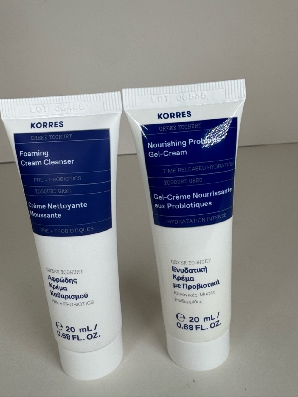 2x Korres Greek Yoghurt Foaming Cream Cleanser 0.68oz/20ml Each New Sealed